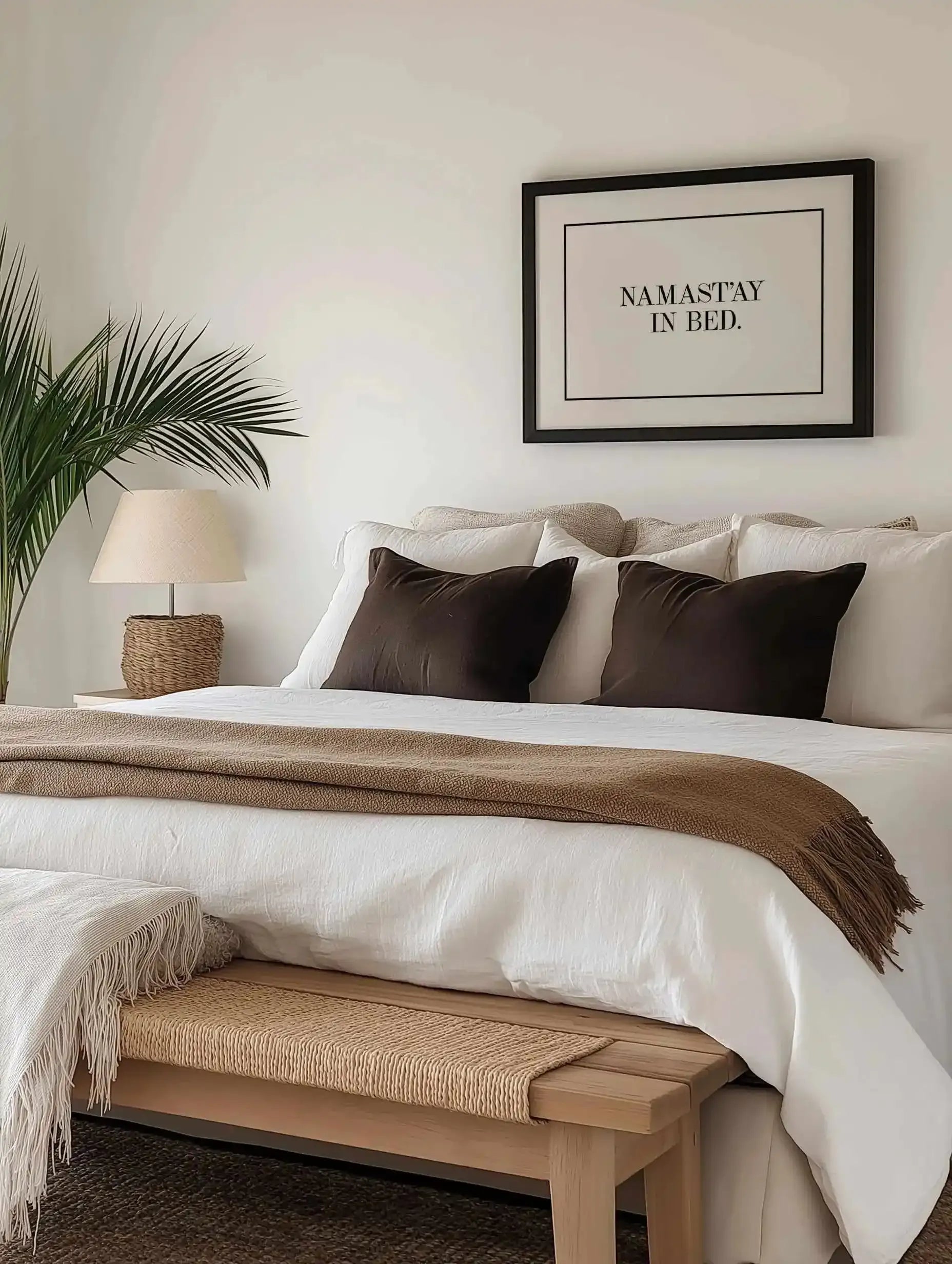 Namastay In Bed | LS Art Print from Olive et Oriel where you can shop wallpaper and artworks online