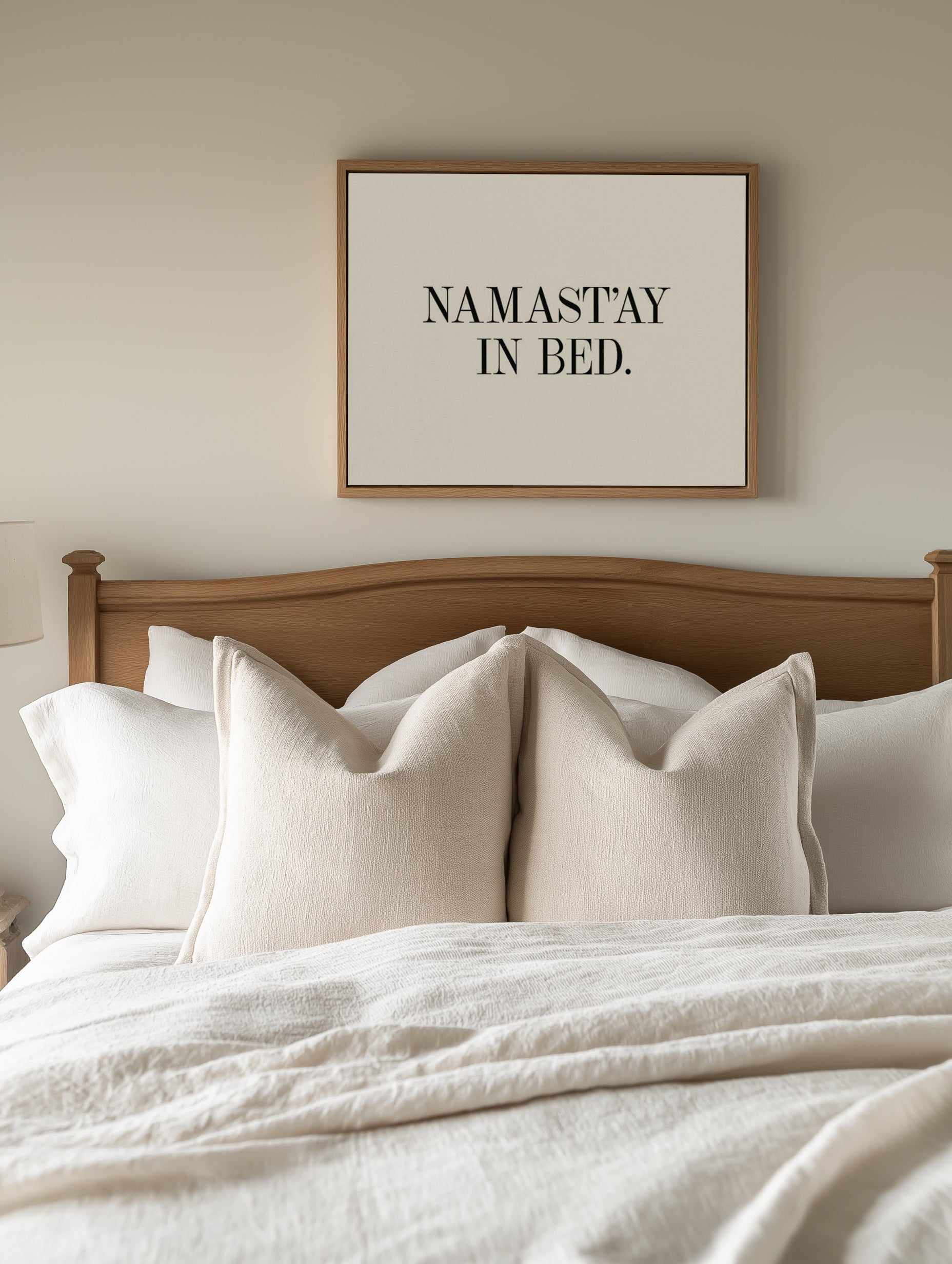 Namastay In Bed | LS | Framed Canvas