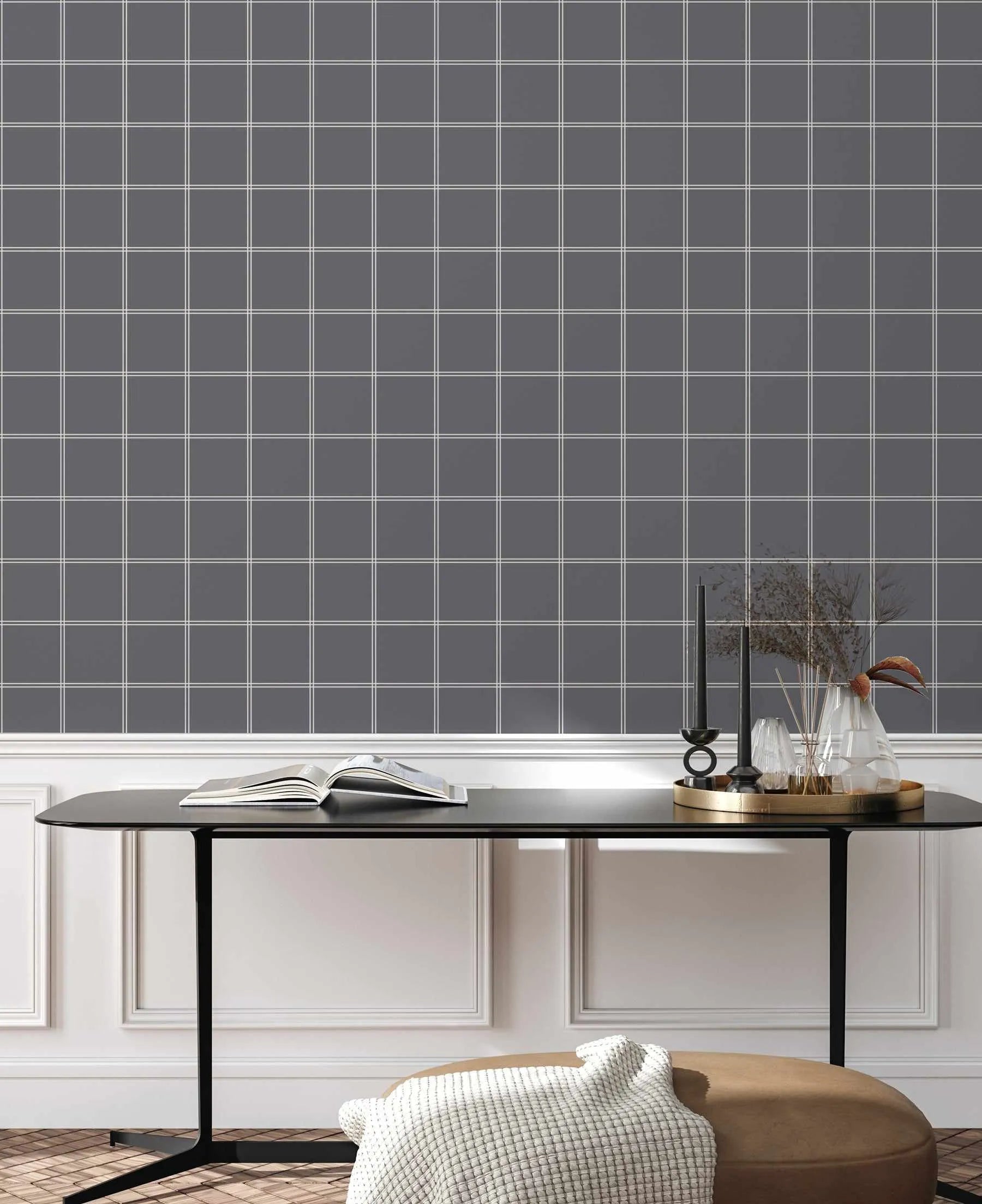 Navy Checks Wallpaper-Wallpaper-Buy-Australian-Removable-Wallpaper-In-Gingham-Wallpaper-Peel-And-Stick-Wallpaper-Online-At-Olive-et-Oriel-Shop-Plaid-&-Check-Style-Wall-Papers-Decorate-Your-Bedroom-Living-Room-Kids-Room-or-Commercial-Interior