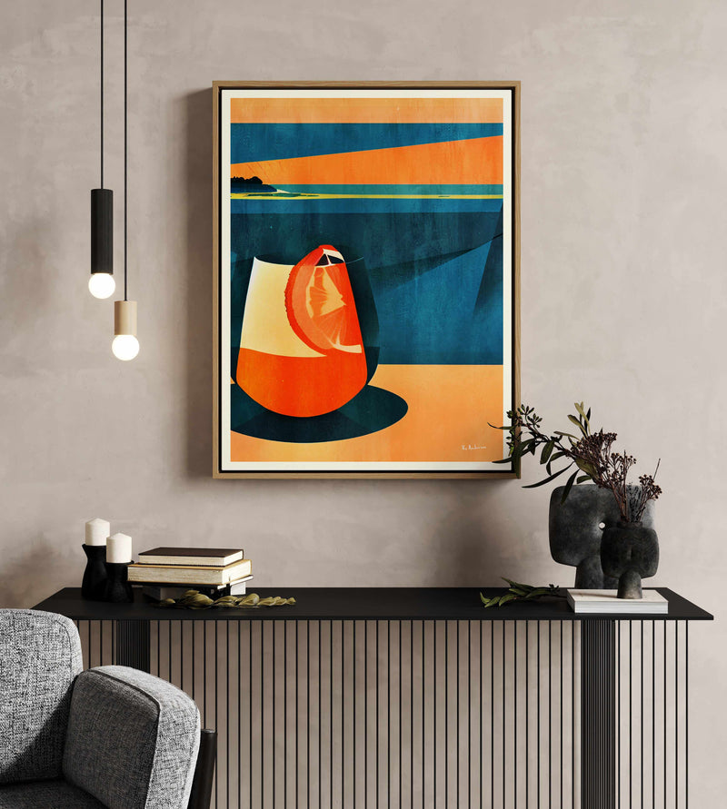 Negroni At Sunset By Bo Anderson | Framed Canvas Art Print