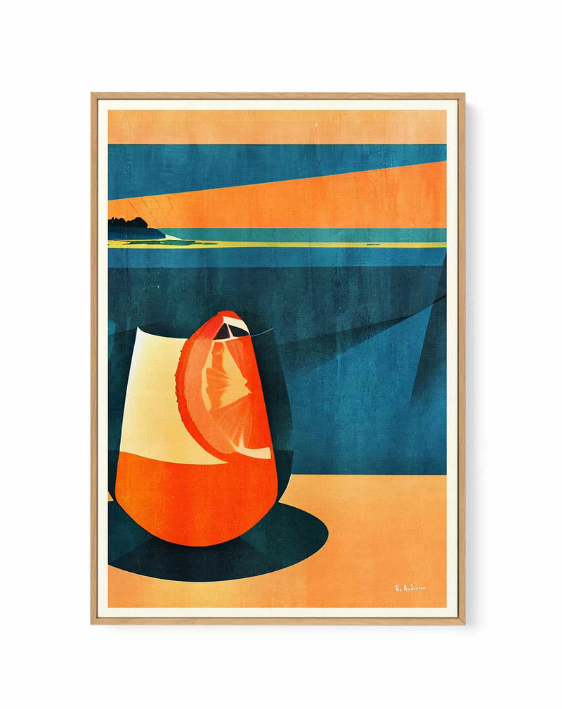 Negroni At Sunset By Bo Anderson | Framed Canvas Art Print
