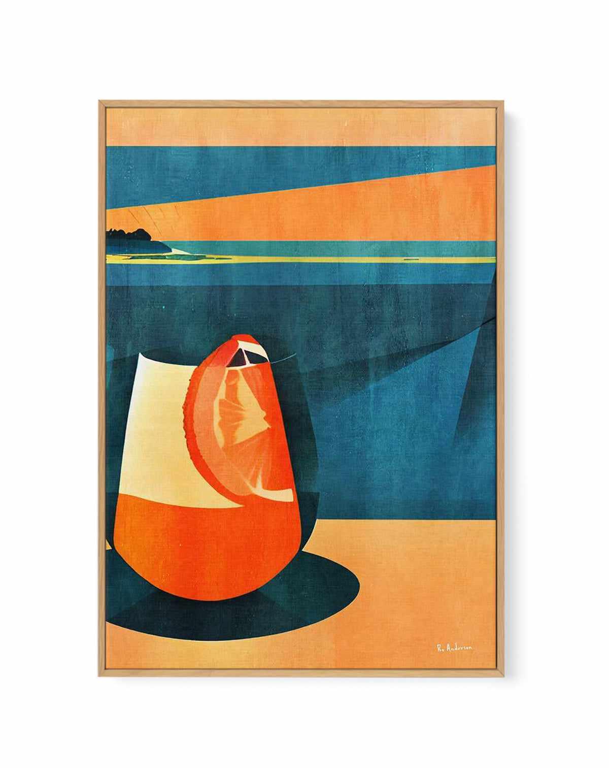 Negroni At Sunset By Bo Anderson | Framed Canvas Art Print