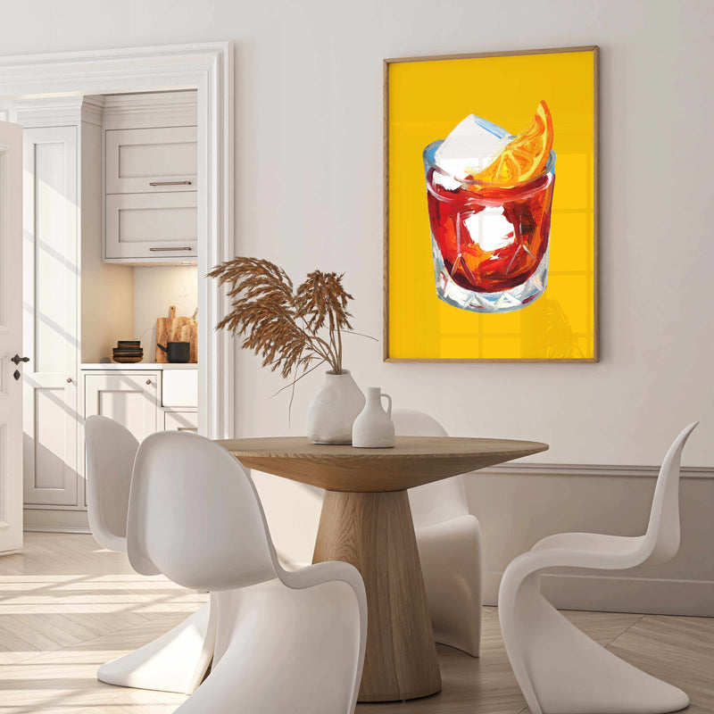 Negroni Sunshine Yellow by Alice Straker | Art Print from Olive et Oriel where you can shop wallpaper and artworks online