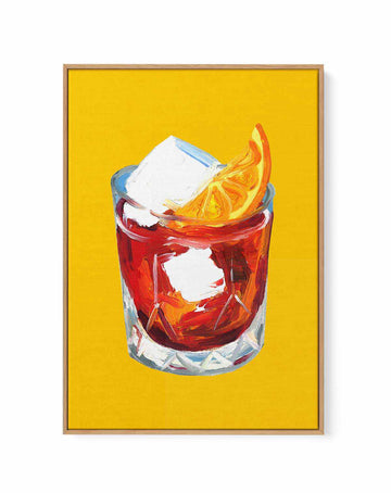 Negroni Sunshine Yellow by Alice Straker | Framed Canvas Art Print from Olive et Oriel where you can shop wallpaper and artworks online