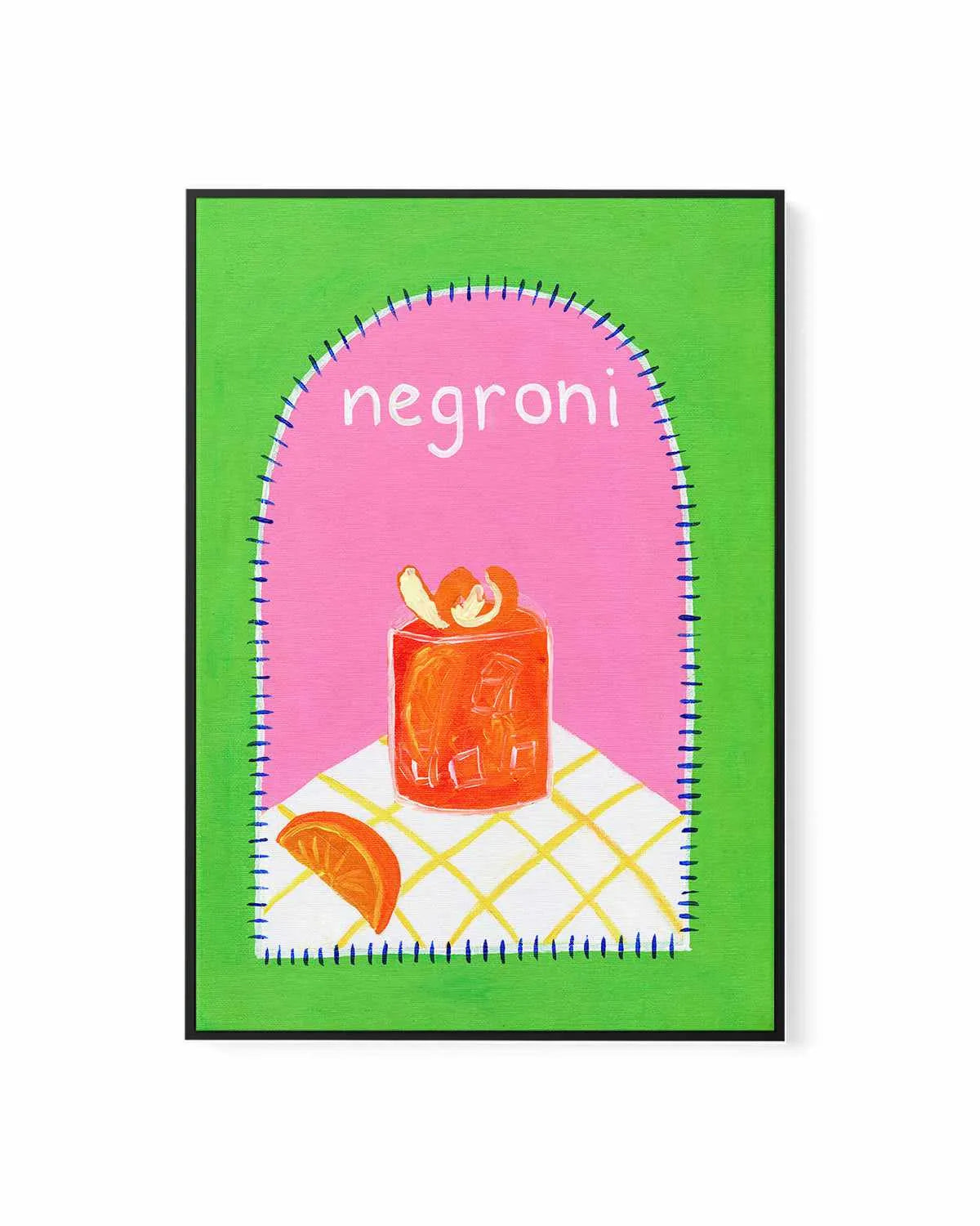 Negroni by Britney Turner | Framed Canvas Art Print from Olive et Oriel where you can shop wallpaper and artworks online