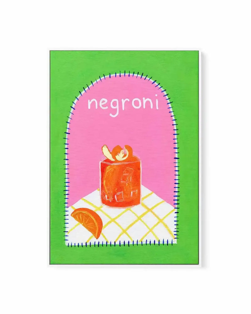 Negroni by Britney Turner | Framed Canvas Art Print from Olive et Oriel where you can shop wallpaper and artworks online