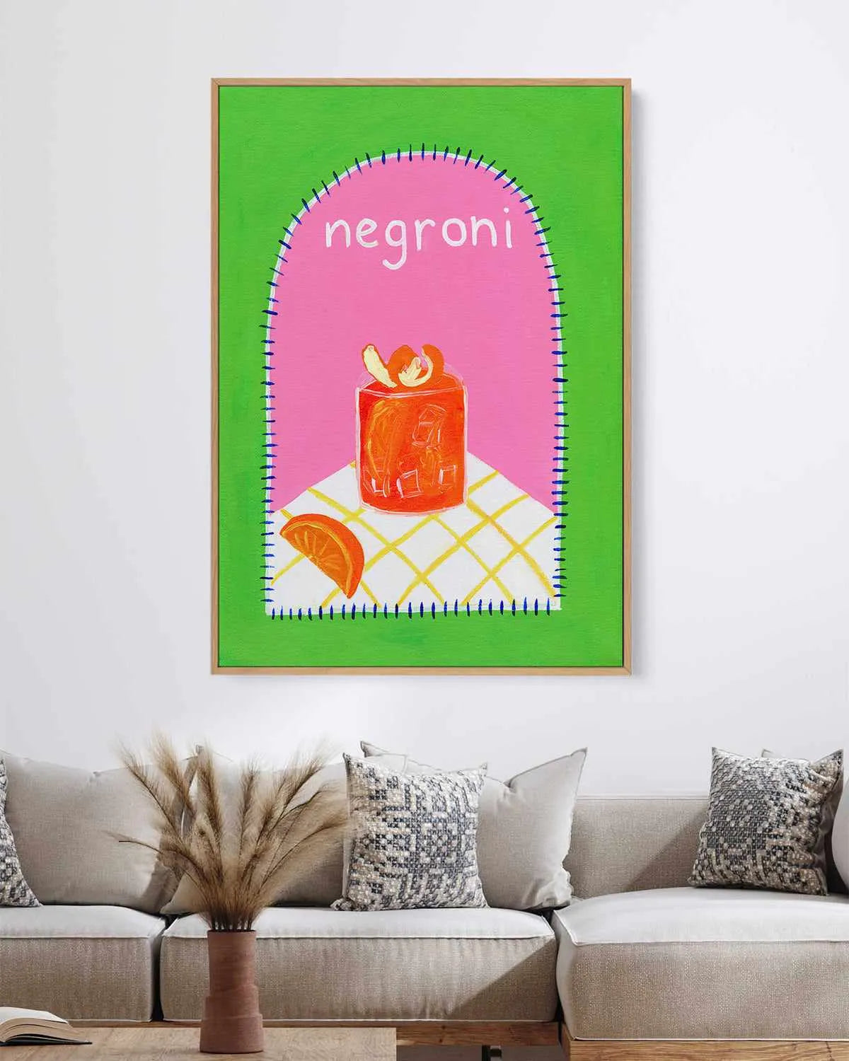 Negroni by Britney Turner | Framed Canvas Art Print from Olive et Oriel where you can shop wallpaper and artworks online