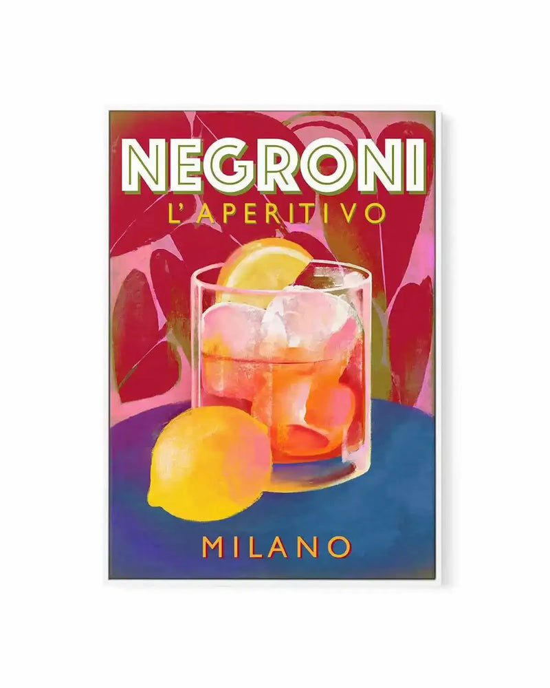 Negroni Aperitivo Milano by Marco Marella | Framed Canvas Art Print from Olive et Oriel where you can shop wallpaper and artworks online