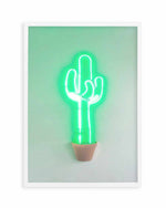 Neon Cactus | Green Art Print