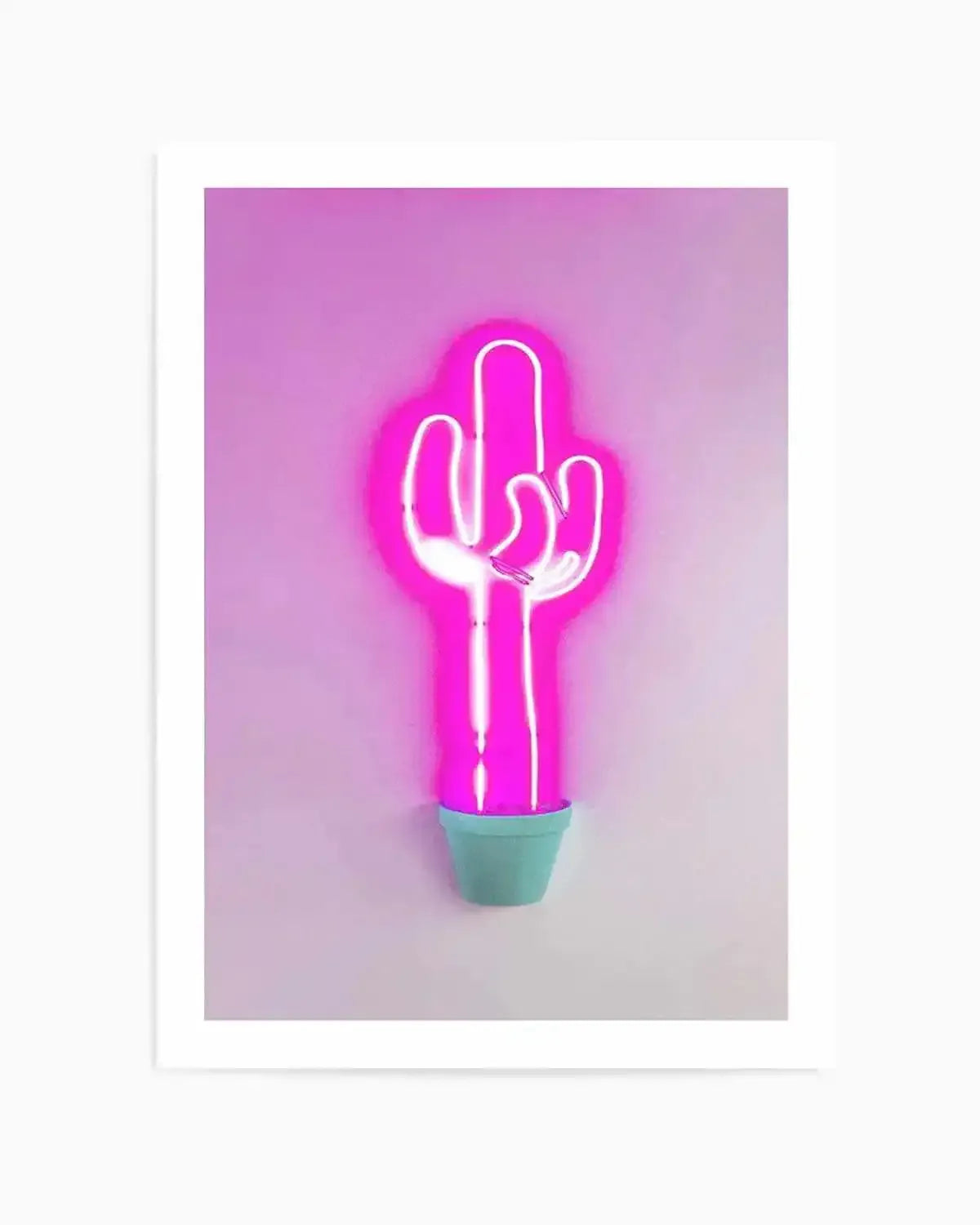 Neon Cactus | Pink Art Print from Olive et Oriel where you can shop wallpaper and artworks online