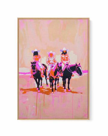 Neon Cowgirls | Framed Canvas Art Print from Olive et Oriel where you can shop wallpaper and artworks online