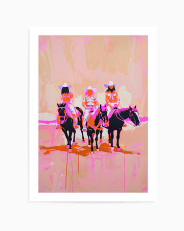 Neon Cowgirls | Art Print from Olive et Oriel where you can shop wallpaper and artworks online
