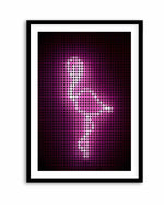 Neon Flamingo Dots | Art Print