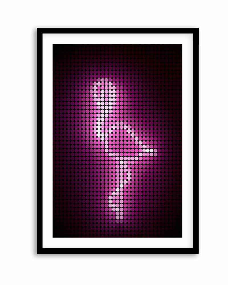 Neon Flamingo Dots | Art Print