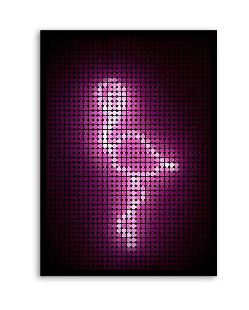 Neon Flamingo Dots | Art Print