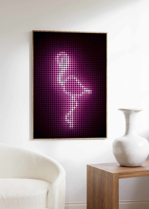 Neon Flamingo Dots | Art Print