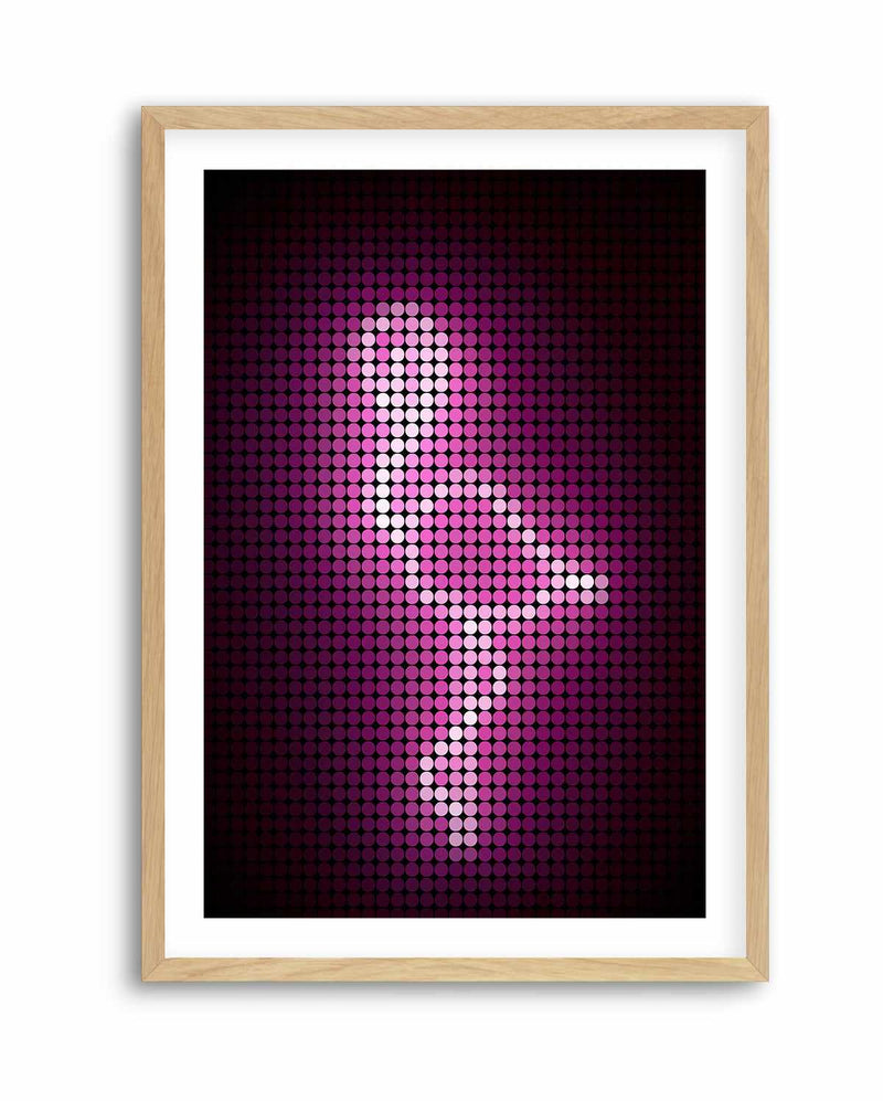 Neon Flamingo Dots | Art Print