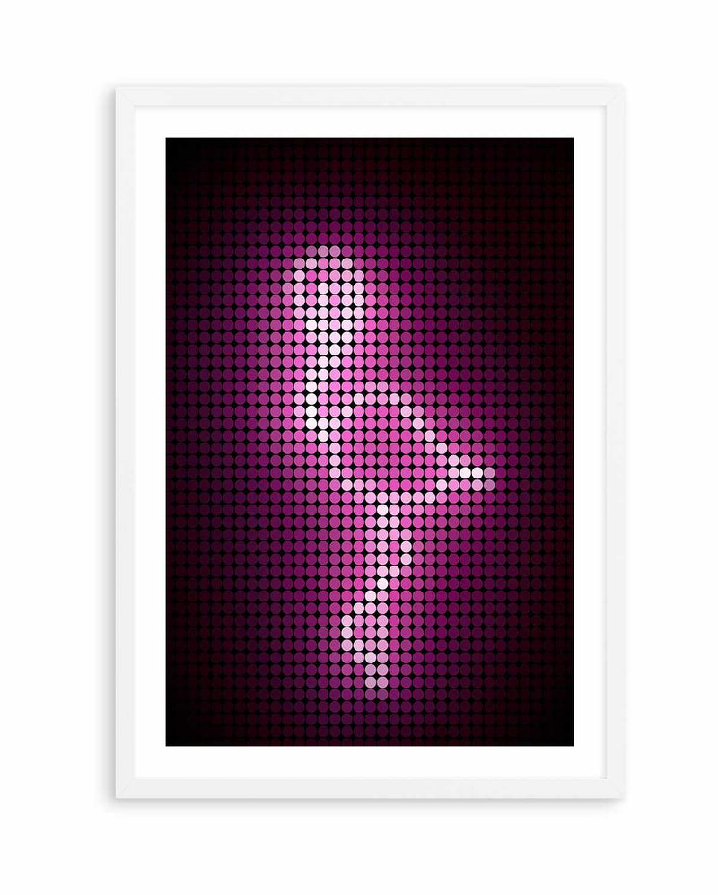 Neon Flamingo Dots | Art Print