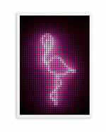 Neon Flamingo Dots | Art Print