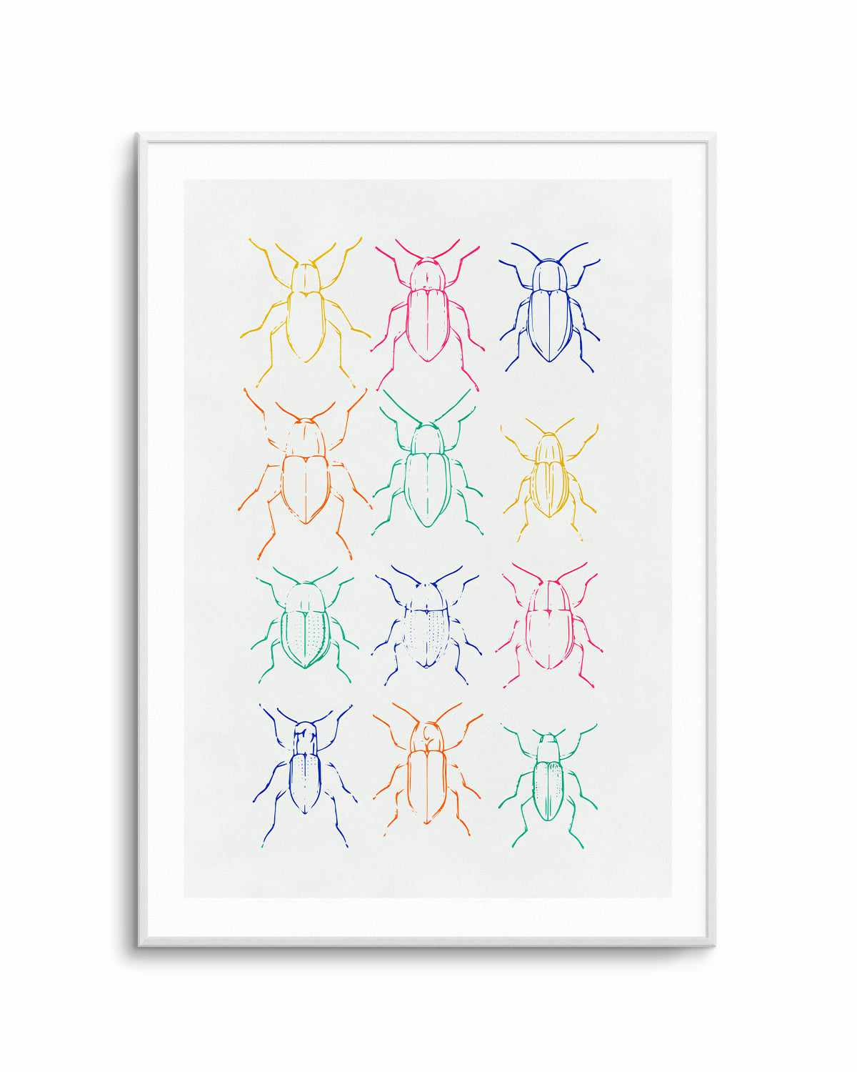 Neon Insects Art Print