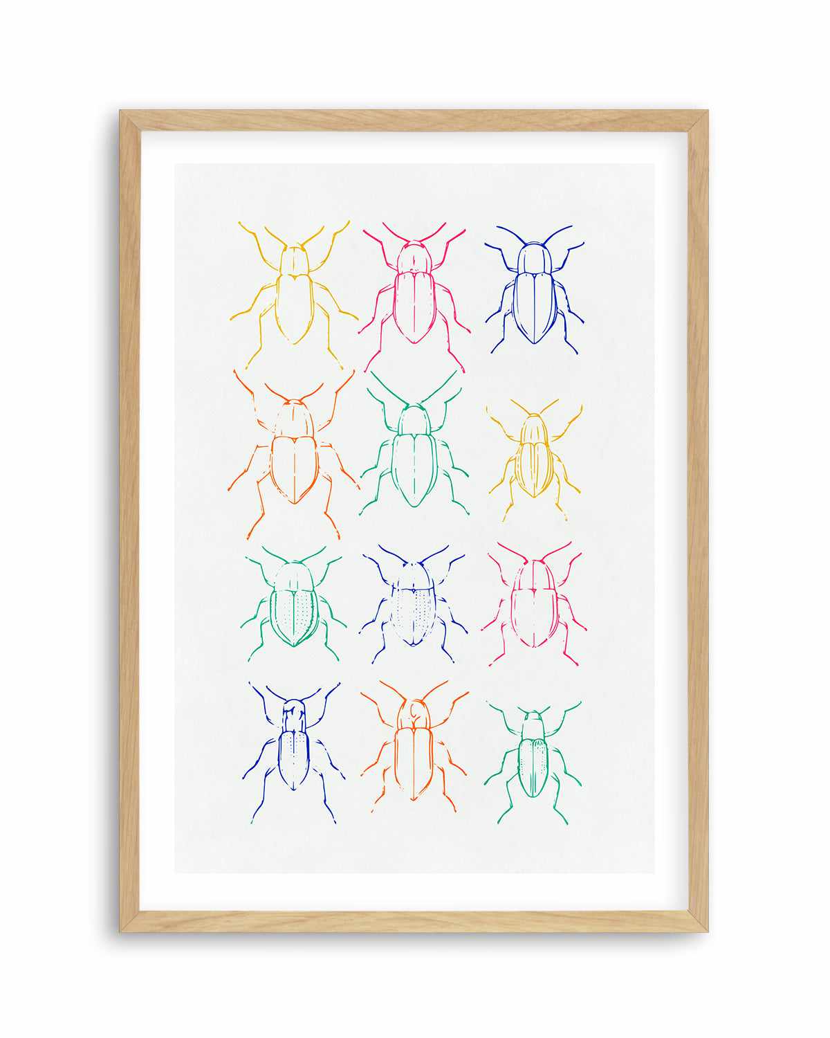 Neon Insects Art Print