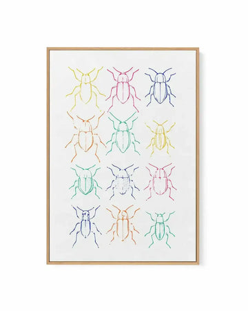 Neon Insects | Framed Canvas Art Print from Olive et Oriel where you can shop wallpaper and artworks online