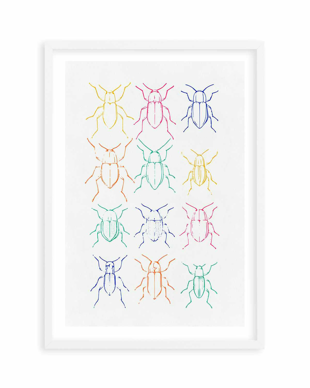 Neon Insects Art Print