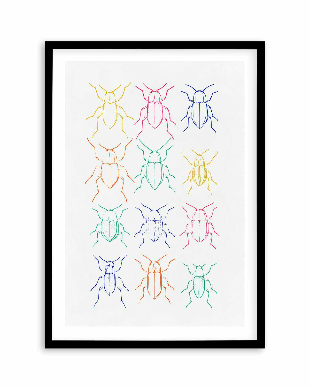 Neon Insects Art Print