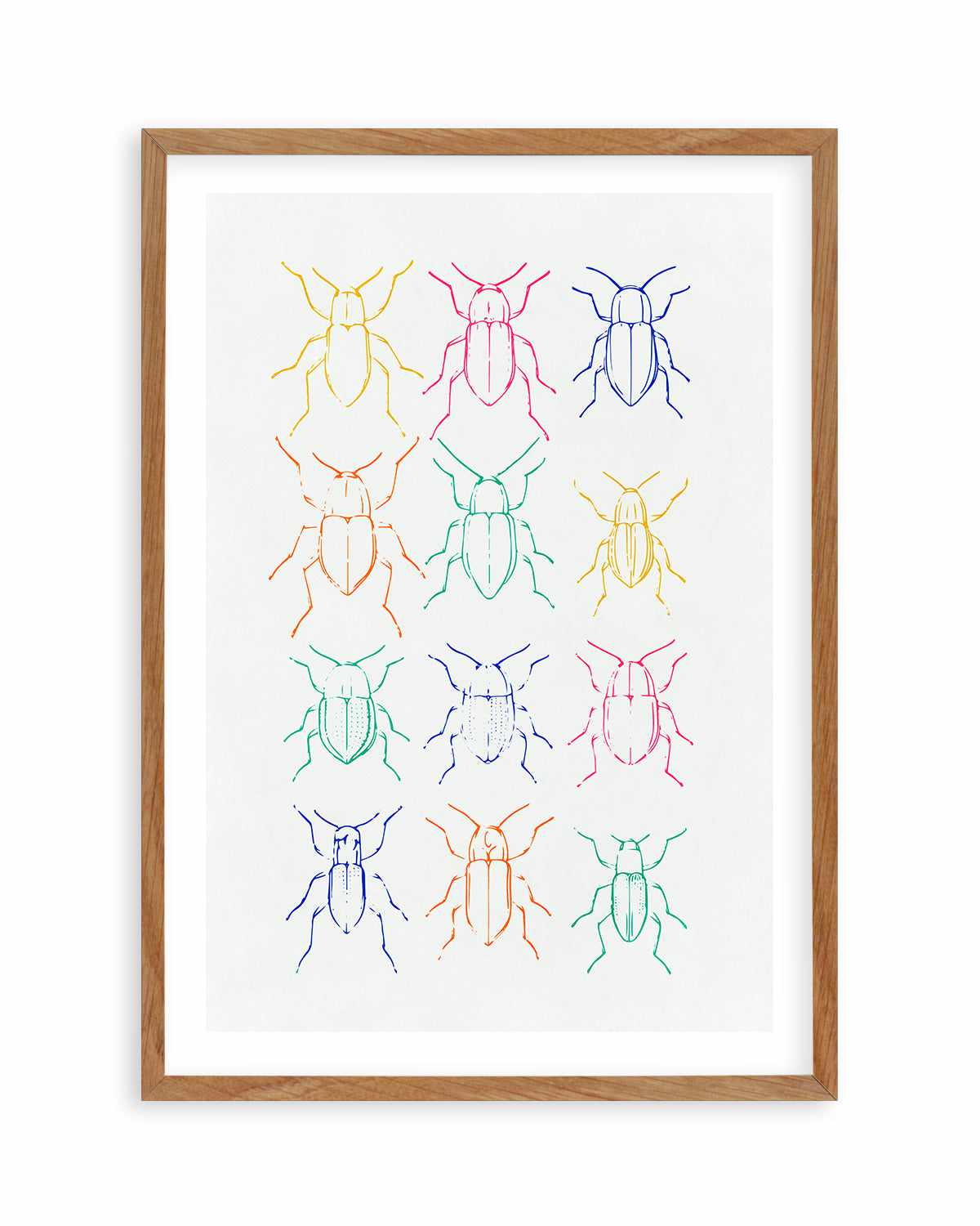 Neon Insects Art Print