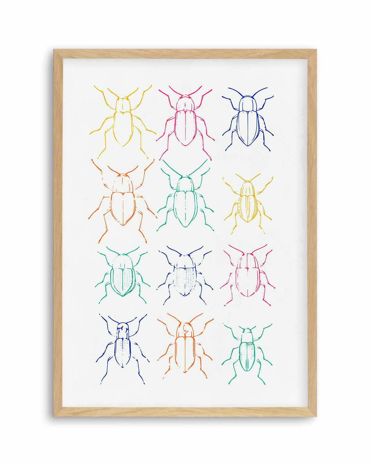 Neon Insects Art Print