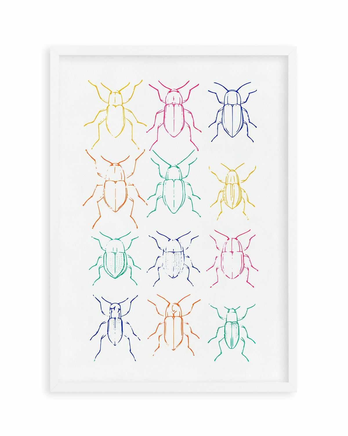 Neon Insects Art Print