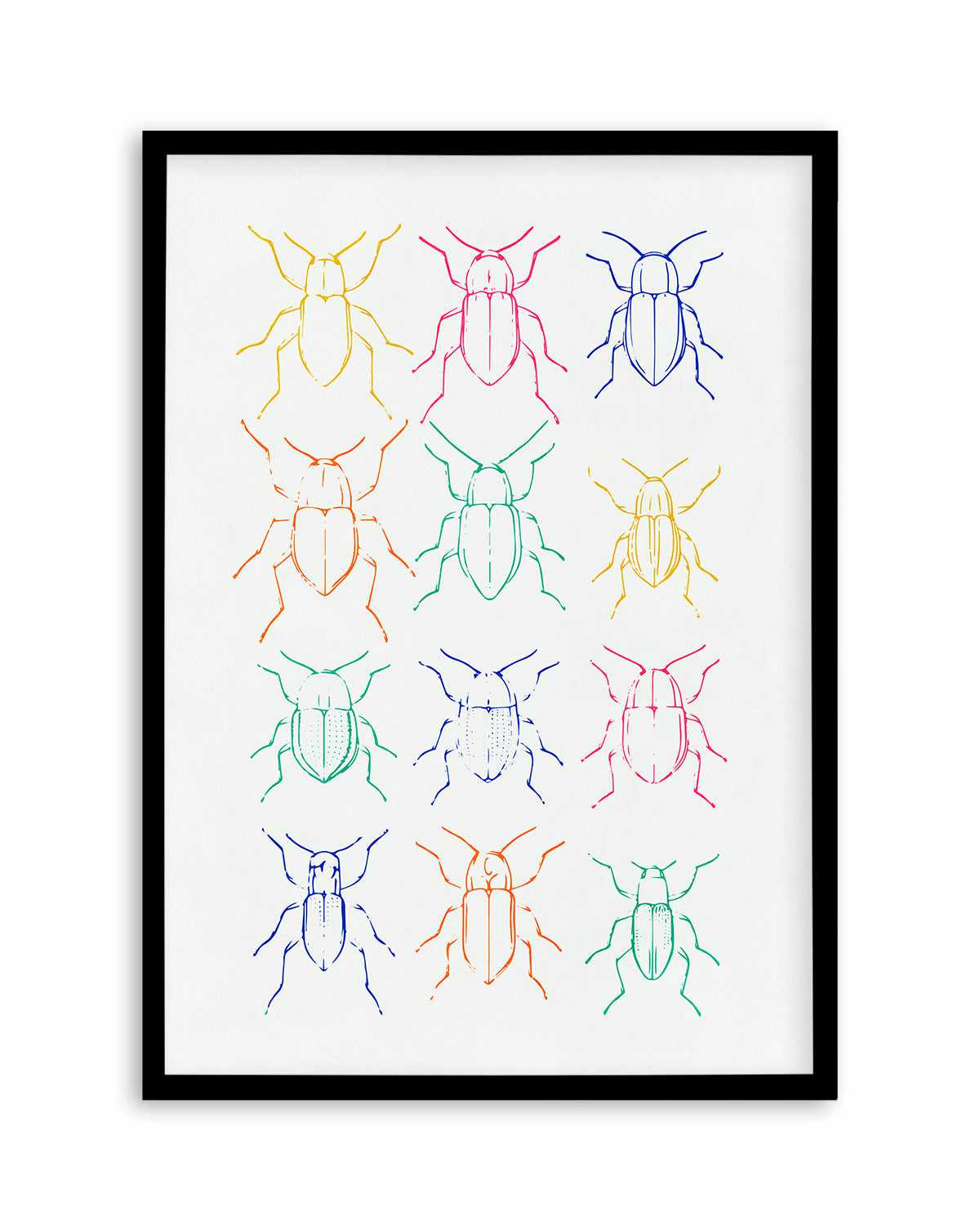 Neon Insects Art Print