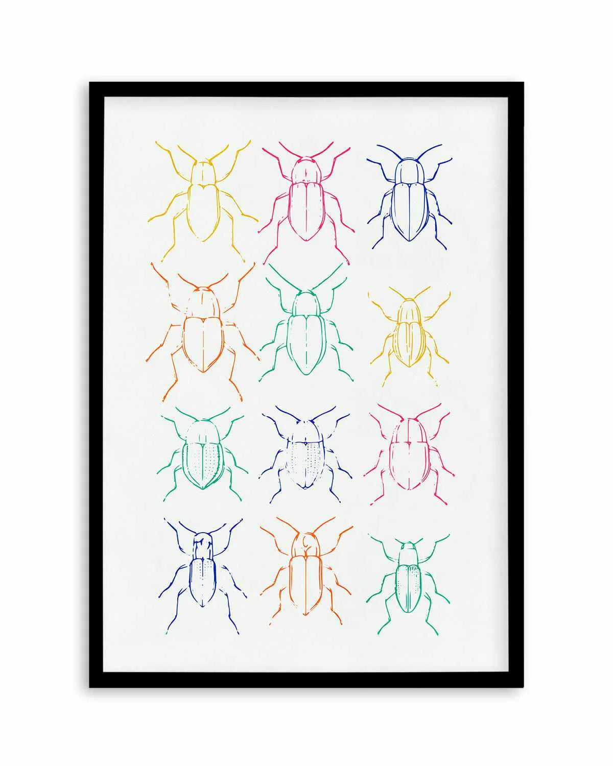 Neon Insects Art Print from Olive et Oriel where you can shop wallpaper and artworks online