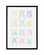 Neon Insects Art Print