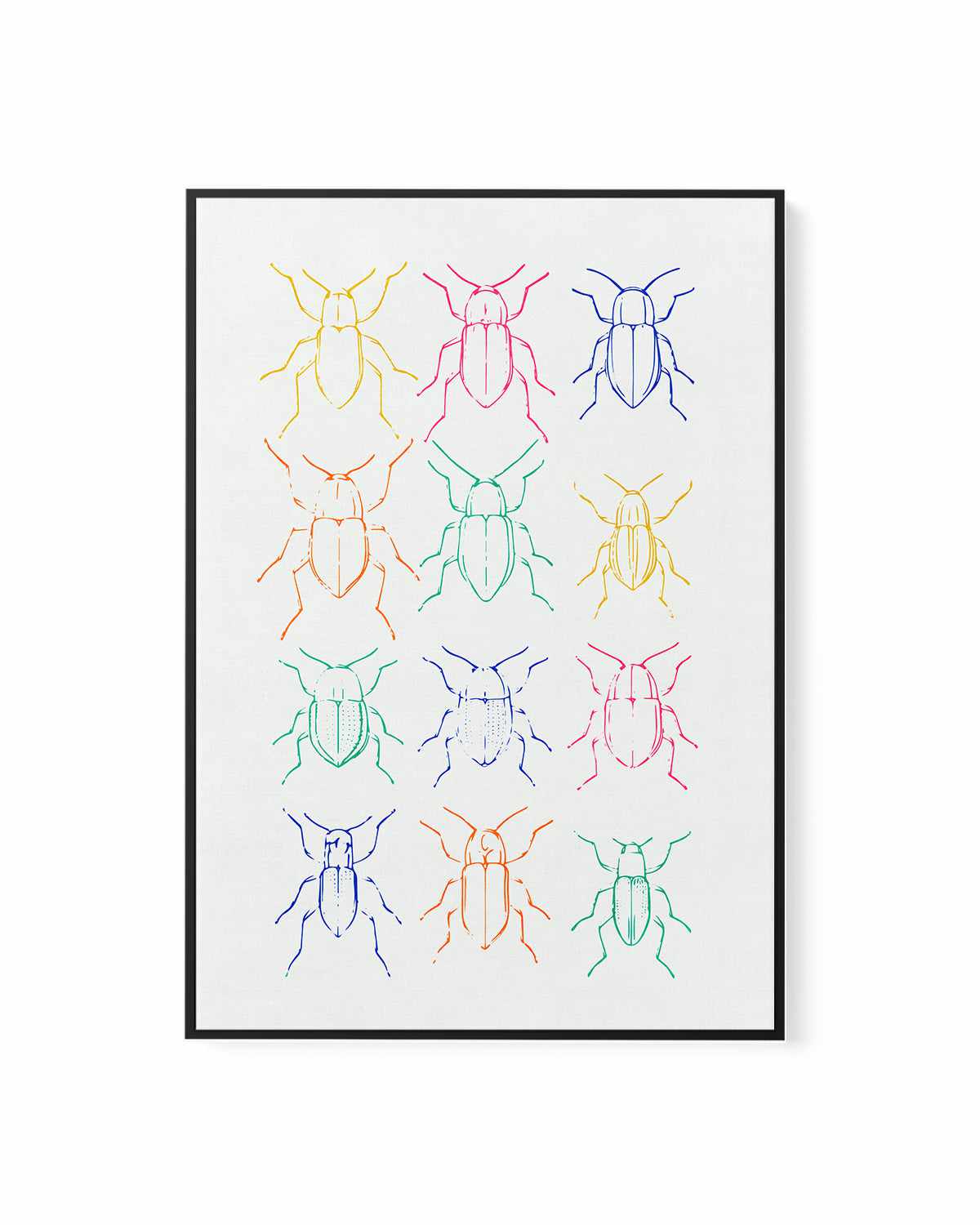 Neon Insects | Framed Canvas Art Print