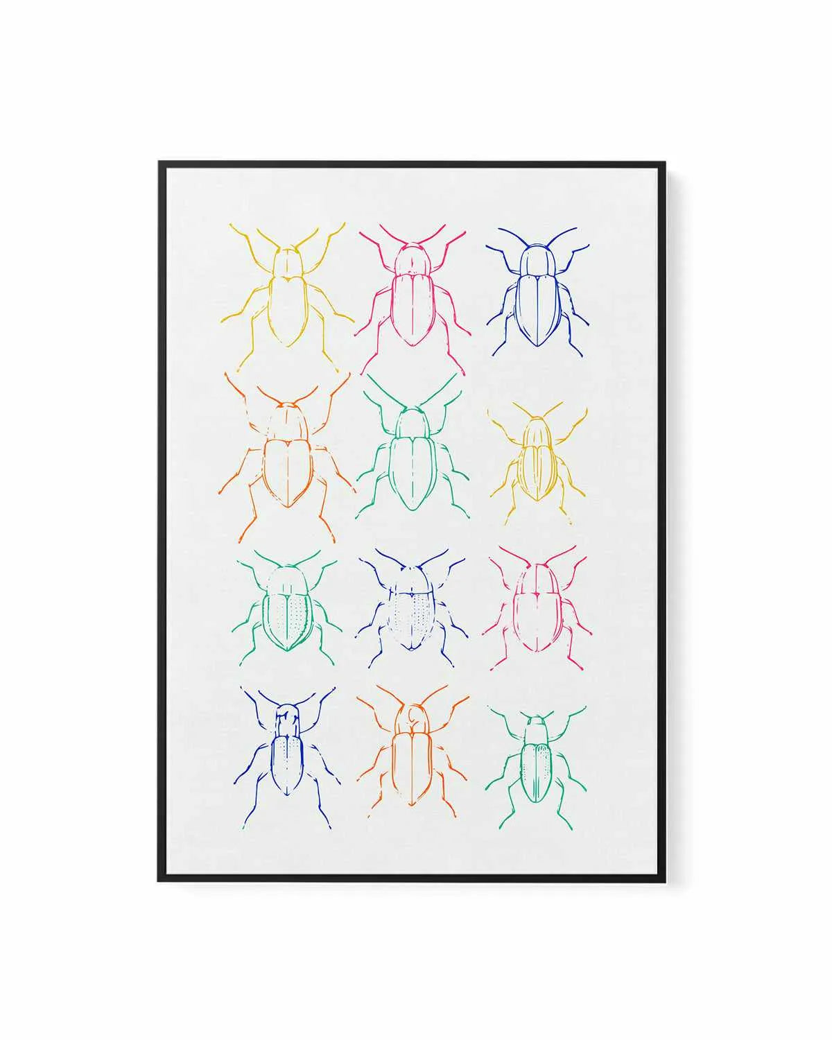 Neon Insects | Framed Canvas Art Print from Olive et Oriel where you can shop wallpaper and artworks online