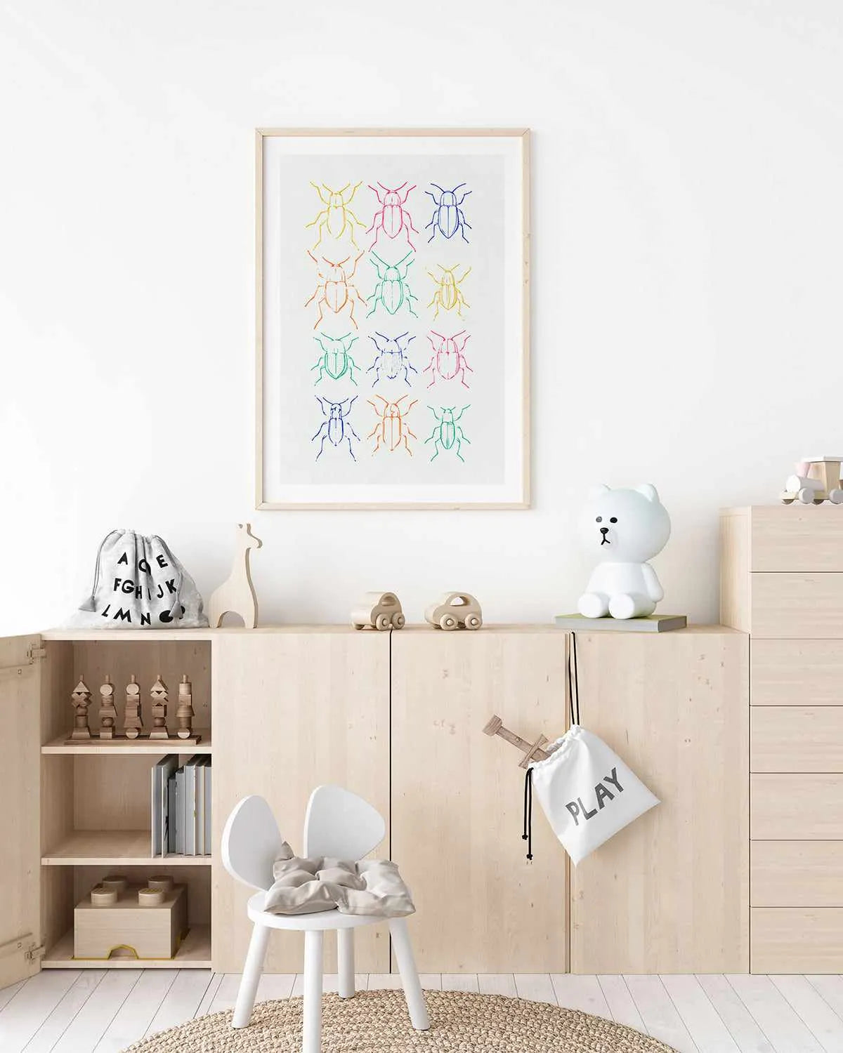 Neon Insects Art Print from Olive et Oriel where you can shop wallpaper and artworks online