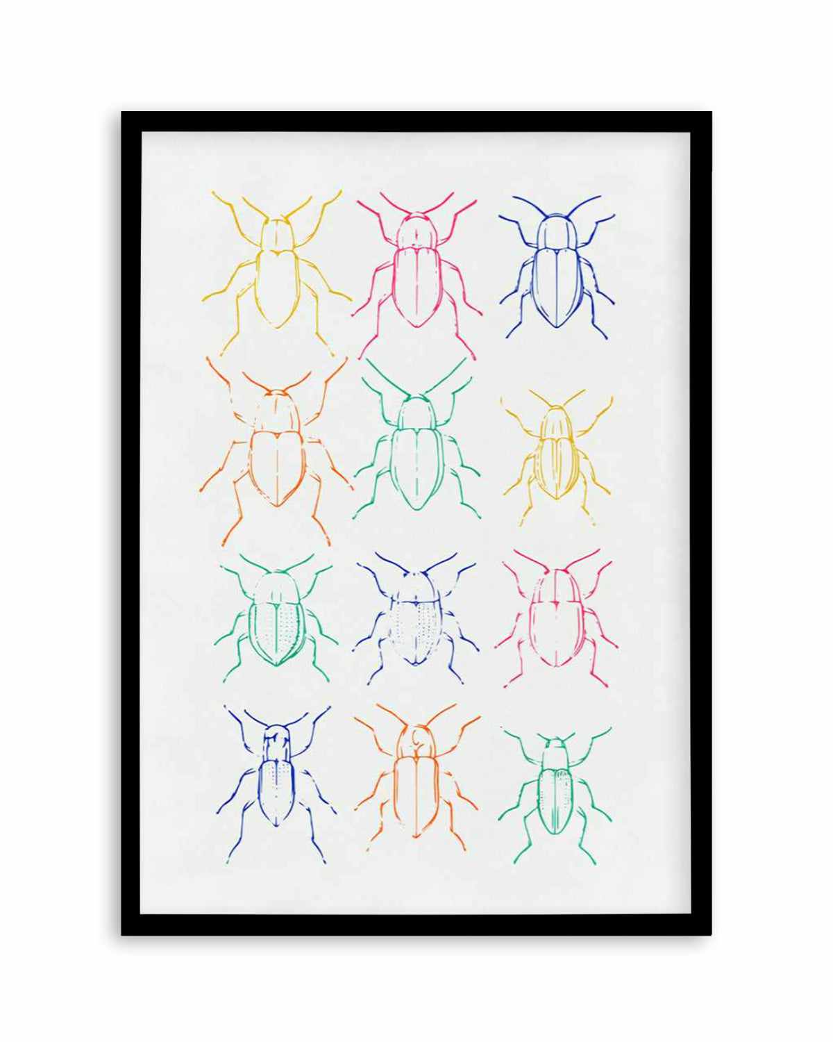 Neon Insects Art Print