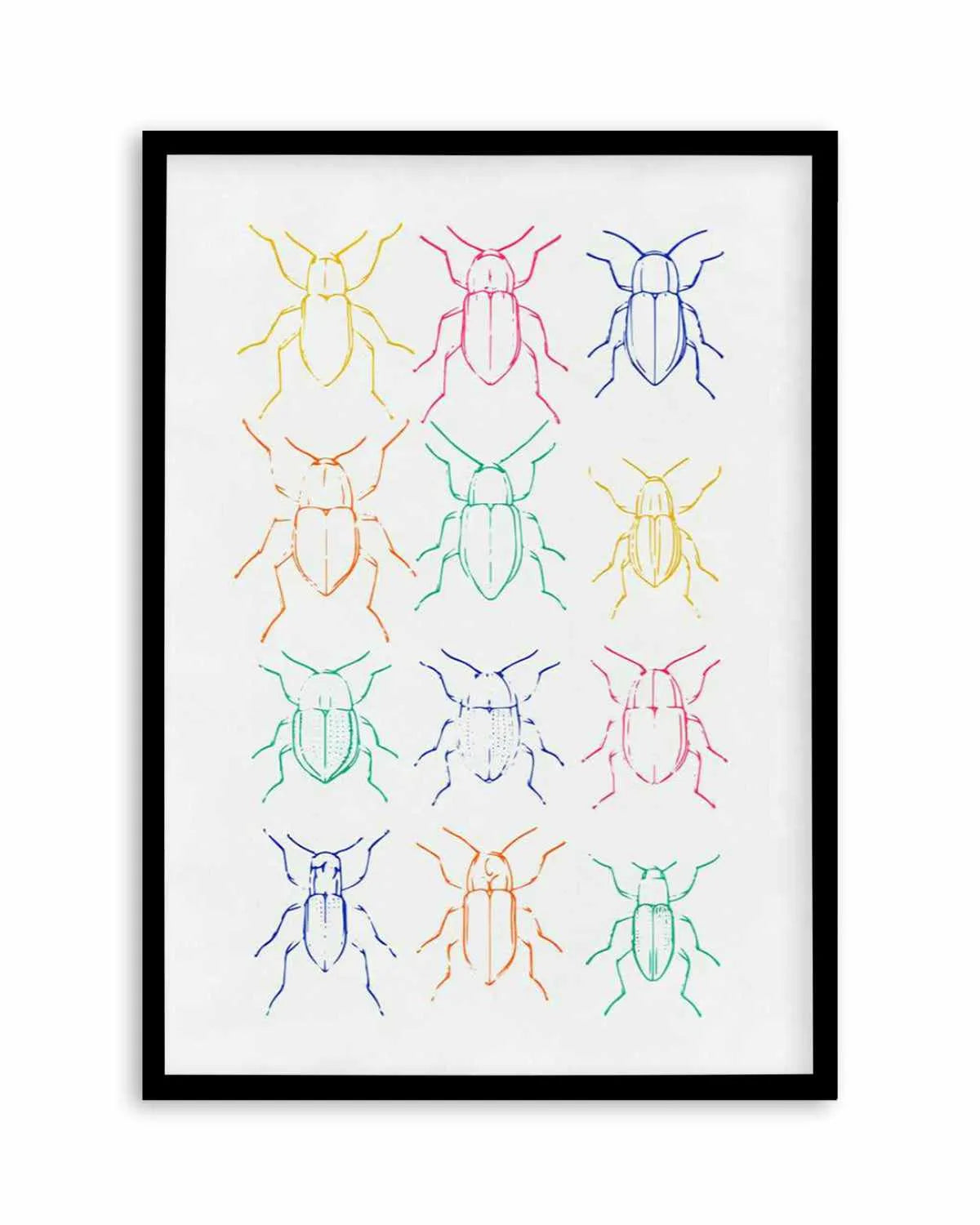 Neon Insects Art Print from Olive et Oriel where you can shop wallpaper and artworks online
