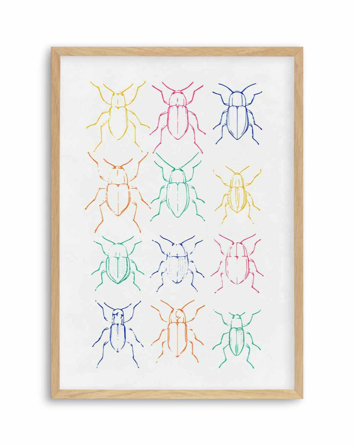 Neon Insects Art Print