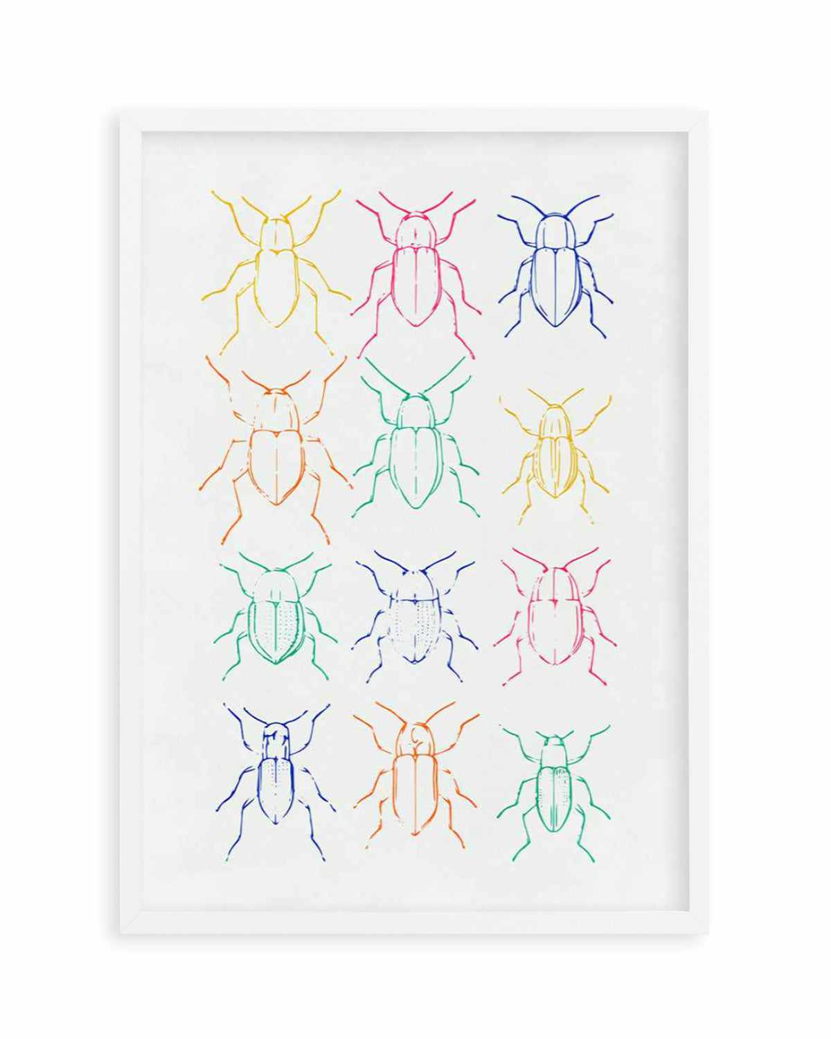 Neon Insects Art Print