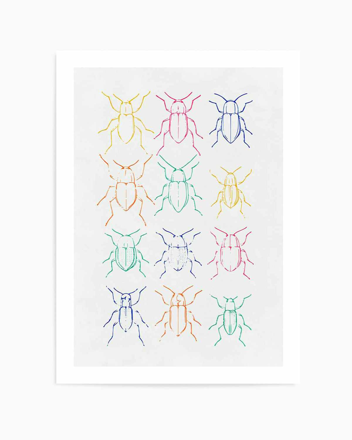 Neon Insects Art Print