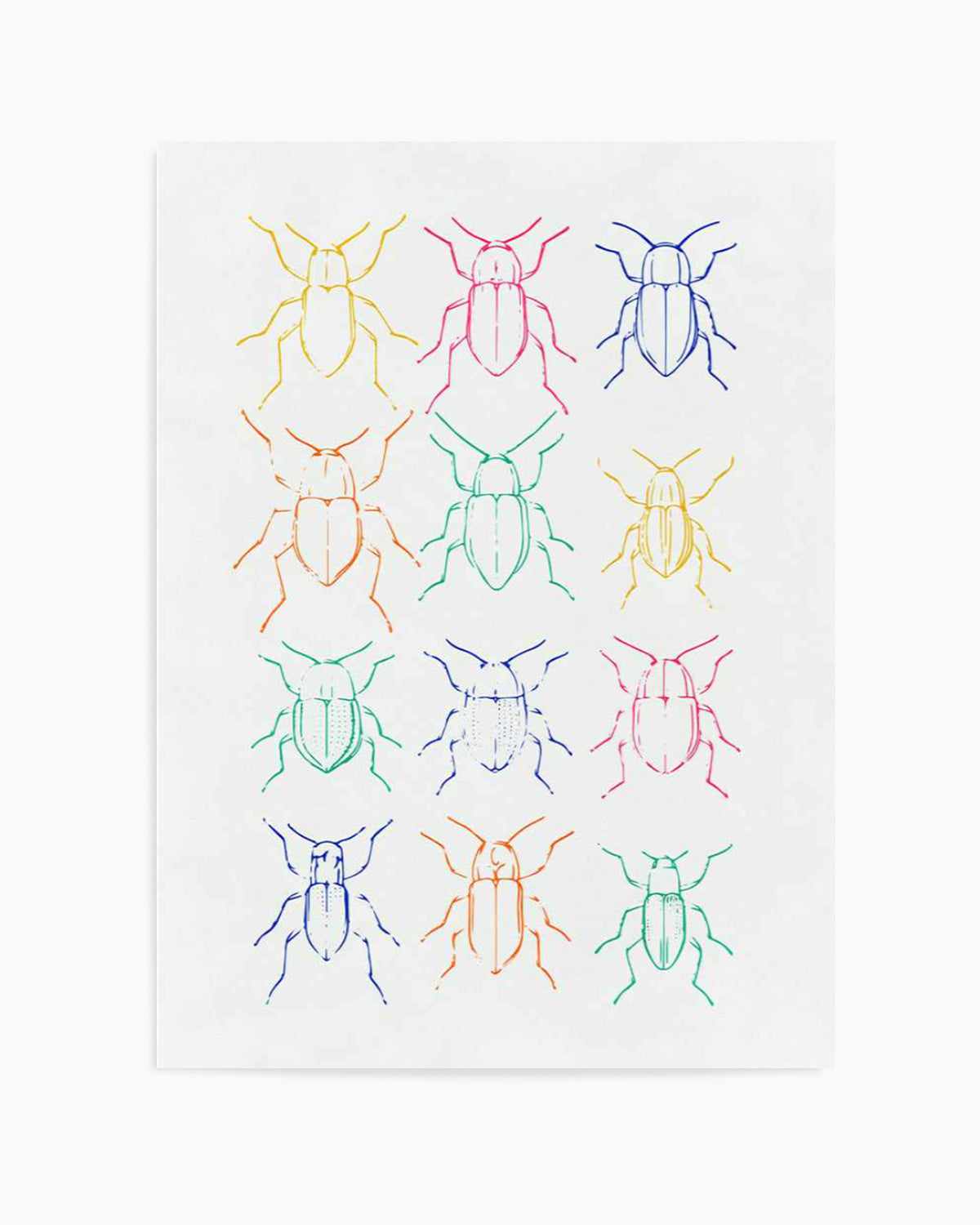 Neon Insects Art Print