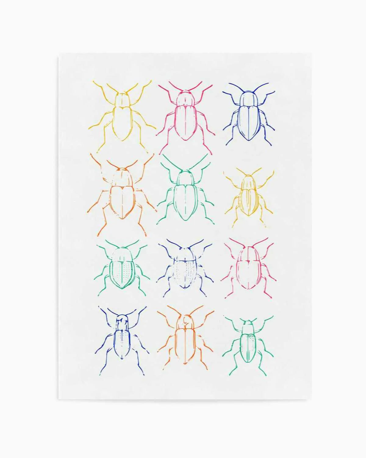 Neon Insects Art Print from Olive et Oriel where you can shop wallpaper and artworks online