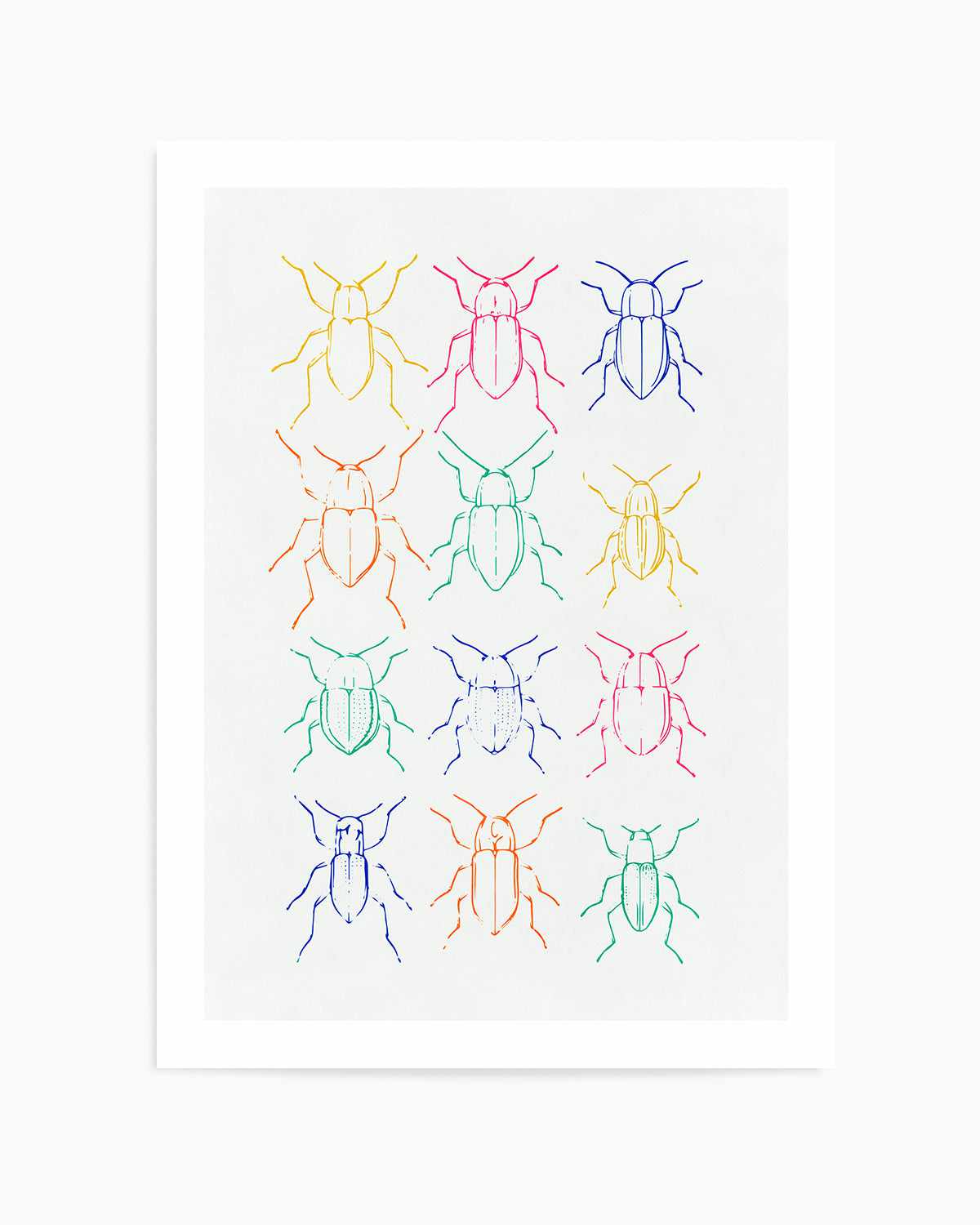 Neon Insects Art Print