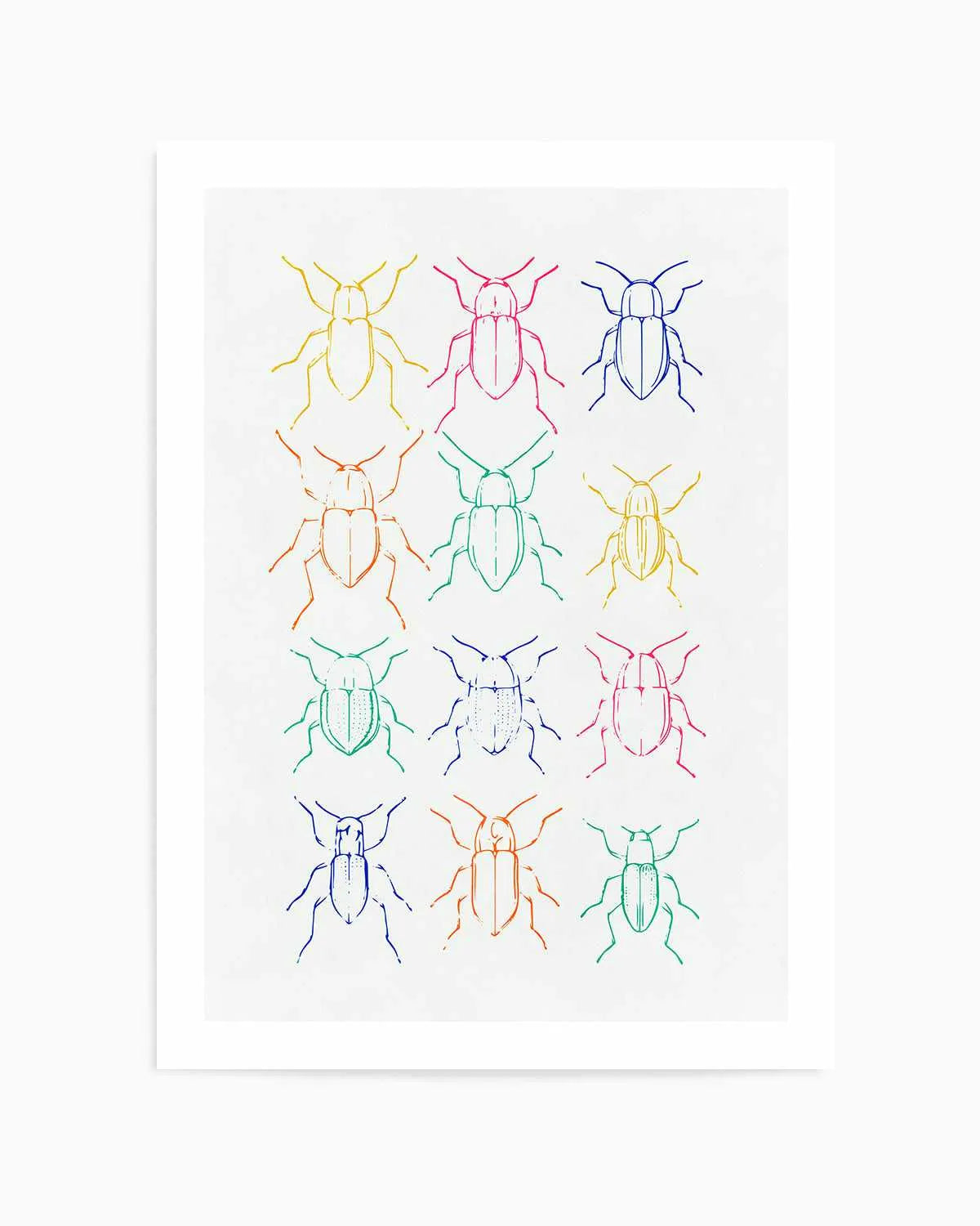 Neon Insects Art Print from Olive et Oriel where you can shop wallpaper and artworks online