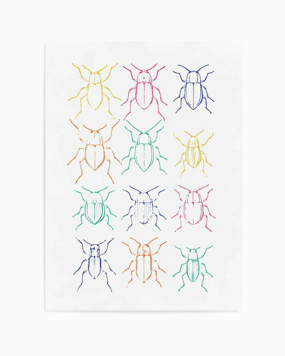 Neon Insects Art Print