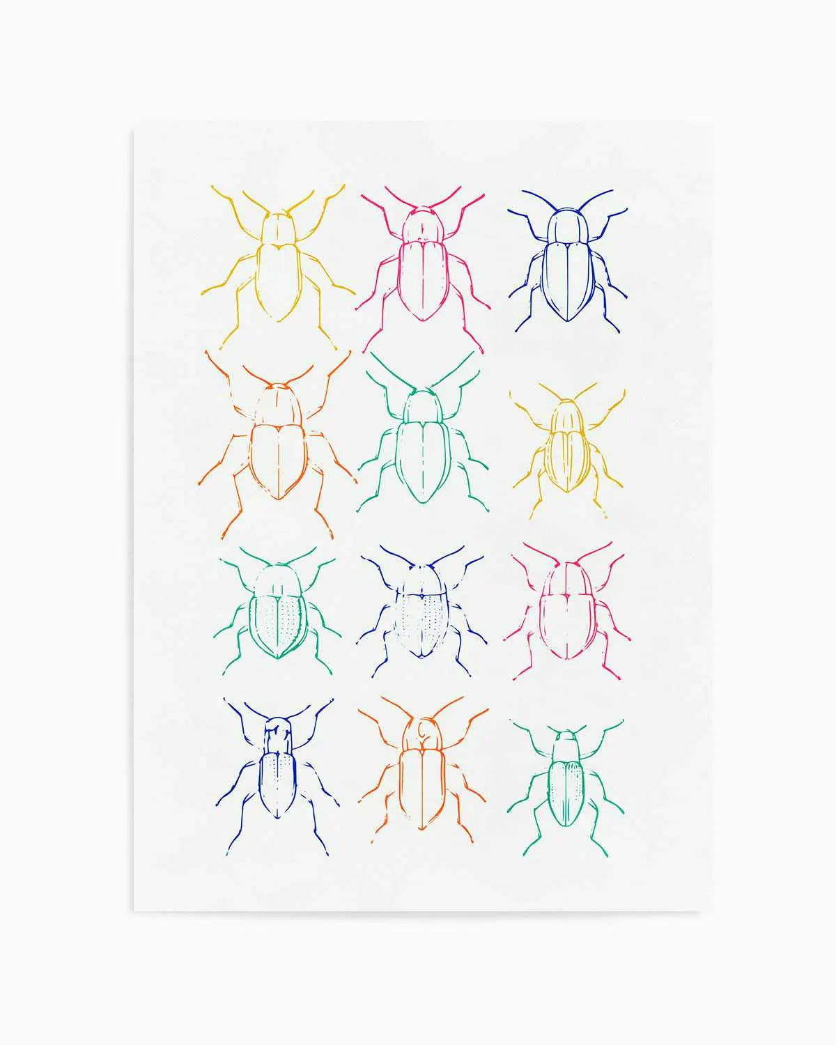 Neon Insects Art Print from Olive et Oriel where you can shop wallpaper and artworks online