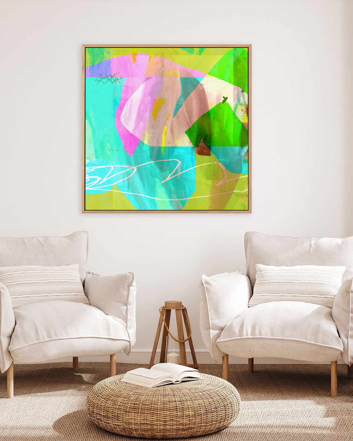 Neon Luxe II by Antonia Tzenova | Framed Canvas Art Print