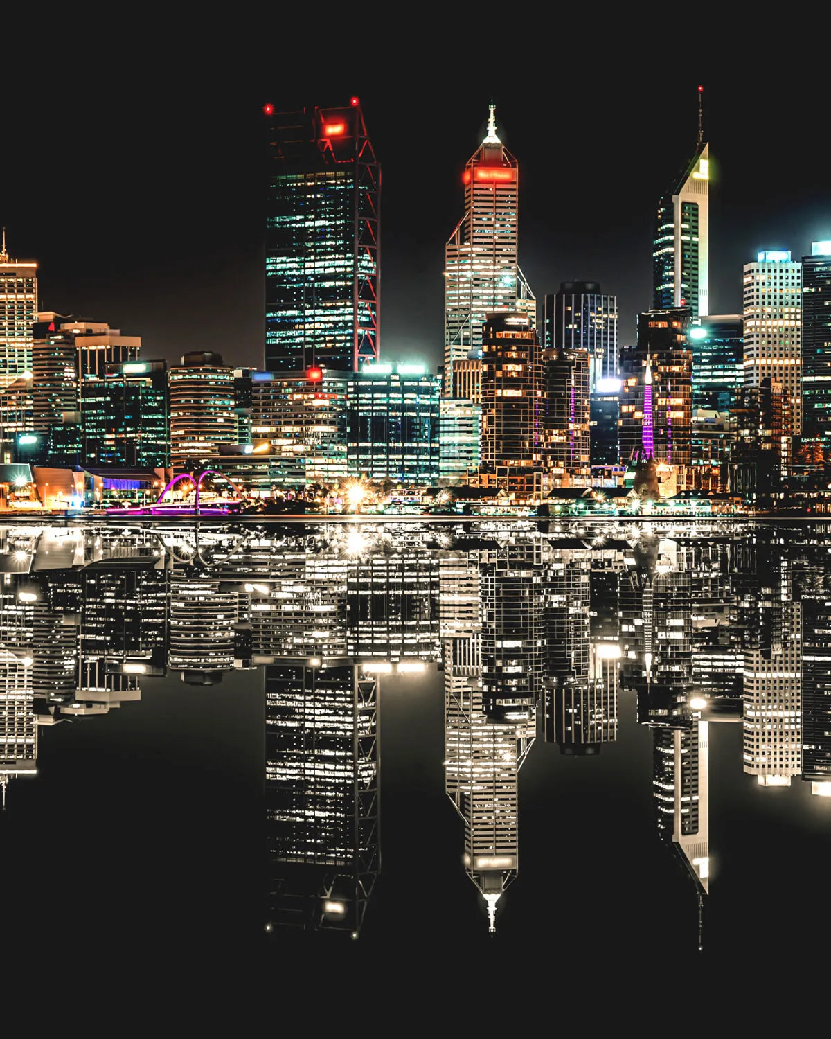 Neon City Nights | Perth Photo Mural Wallpaper from Olive et Oriel where you can shop wallpaper and artworks online